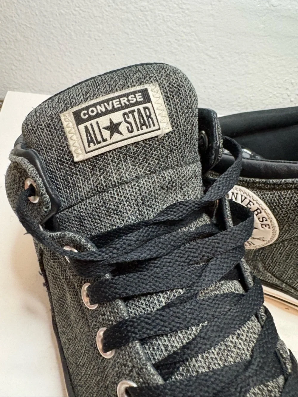 Converse Mid Top Sneakers - Charcoal Black & White - Picture 4 of 6